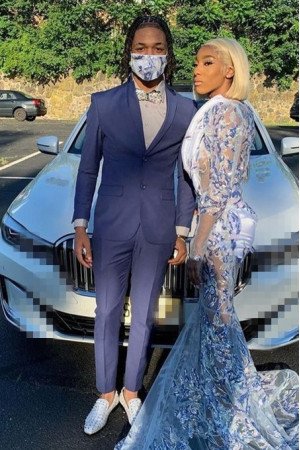 Fancy Deep Blue Shawl Lapel Single Breasted Two Pieces Prom Suits