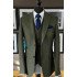 Formal Dark Green Notched Lapel Single Breasted Three Pieces Business Suits