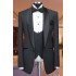 Morden Black Shawl Lapel Three Pieces Men Suits for Wedding