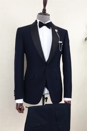 Chic Black Shawl Lapel Two Pieces One button Prom Suits for Men Chic Black Shawl Lapel Two Pieces One button Prom Suits for Men