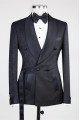 Modern Black Adjustable Button Shawl Lapel Jacquard Wedding Suits For Men