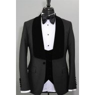 Chic Black Shawl Lapel Close Fitting Prom Suits For Men Chic Black Shawl Lapel Close Fitting Prom Suits For Men