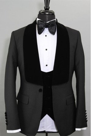 Chic Black Shawl Lapel Close Fitting Prom Suits For Men Chic Black Shawl Lapel Close Fitting Prom Suits For Men