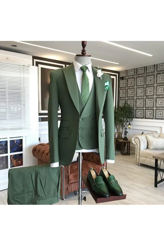 Elegant Gorgeous Slim Fit Peaked Lapel Two Pieces Men Suits main image 1