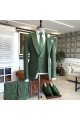 Fashion New Arrival Green Peaked Lapel Three Pieces Slim Fit Men Suits