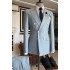 New Arrival Blue Striped Fashion Double Breasted Men Suit