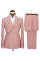 Bryan Fashion Blushing Pink Peaked Lapel Slim Fit Prom Suit